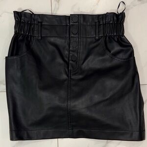 Zara Black Faux Leather Mini Skirt